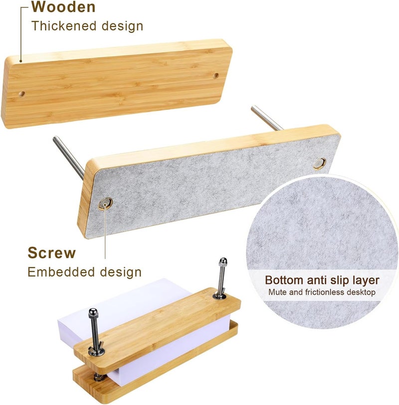 Sholramo Book Press - Bamboo Wood Bookbinding Press for Craft Enthusiasts - Anti-Slip Mat, Portable & Handmade Book Binding Tool (Book Press) - Image 3